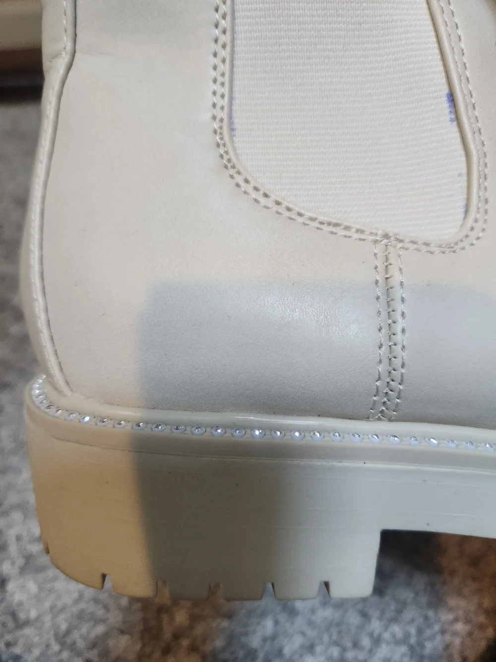 Time and Tru Cream Platform Ankle Boots